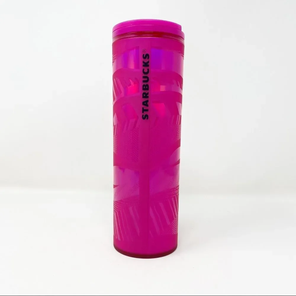 STARBUCKS LIMITED EDITION Pink Etched‎ Ribbon Swirl Tumbler